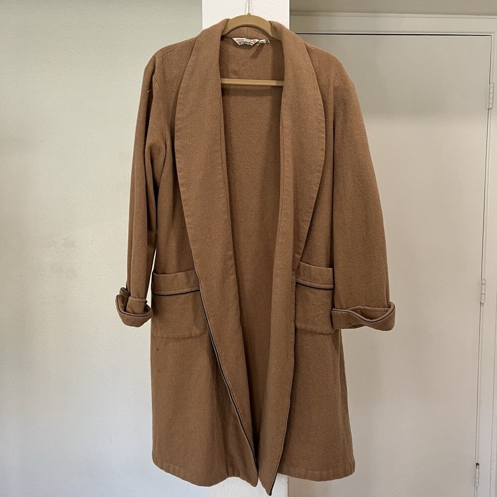 Derek Rose Vintage Wool Dressing Gown Lounge Robe Men’s (M) Camel Shawl Collar